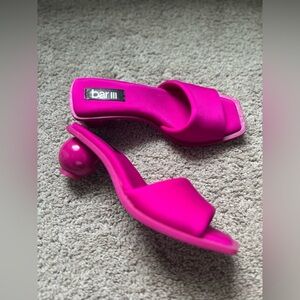 Bar III 3 Ball Heel Sandals in Fuchsia Barbiecore Style!